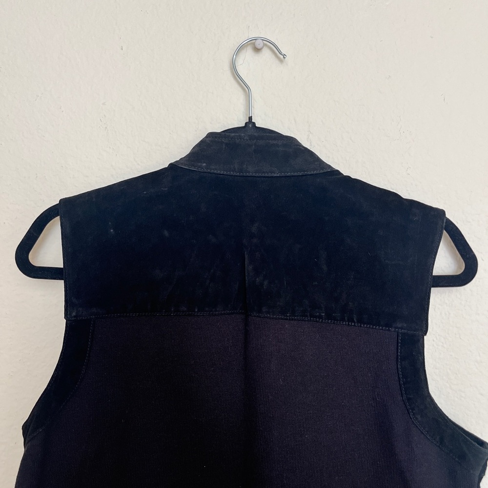 Black‎ Suede Studded Vest Western Boho Biker Festival Moto Style - Picture 12 of 16